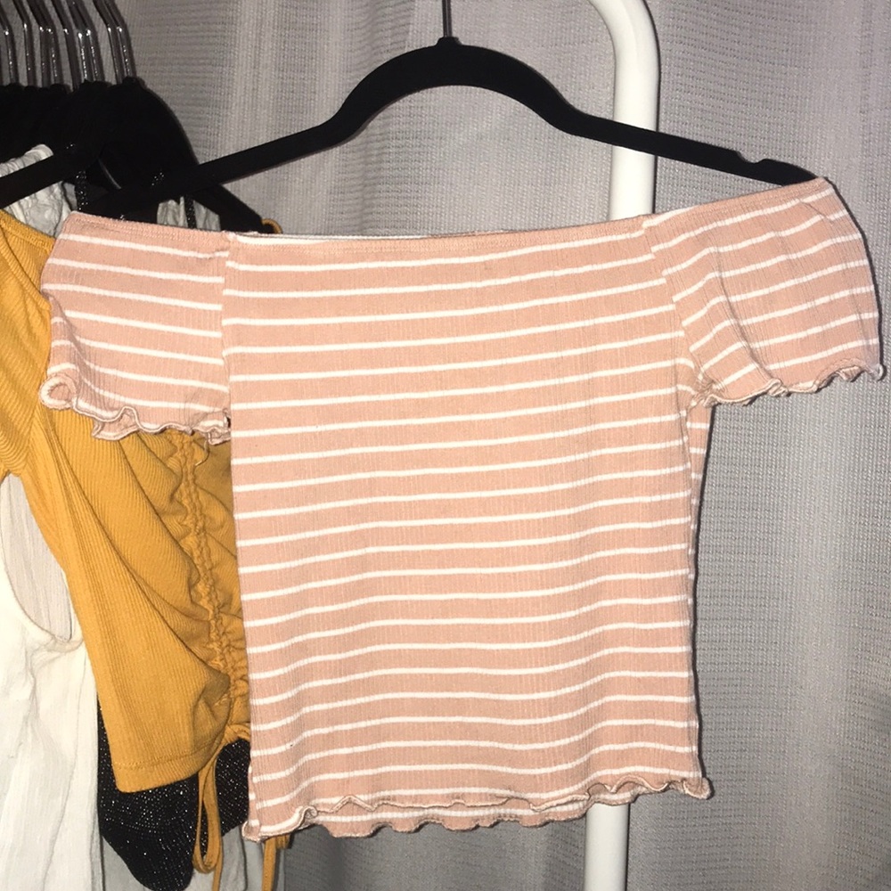 Off Shoulder Stripped Top
